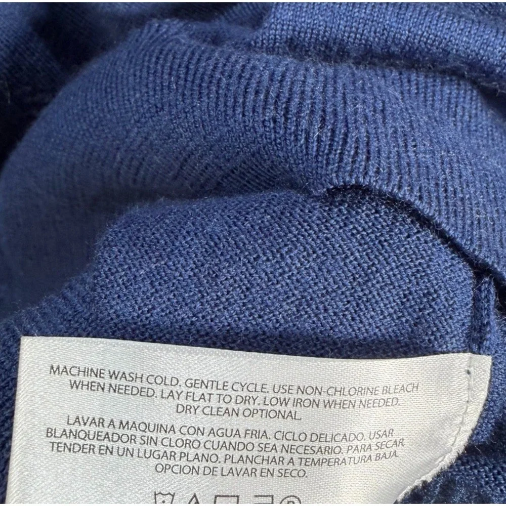 Banana Republic Sweater Mens 100% Merino Wool Blue Crew Sz Large Classic Preppy